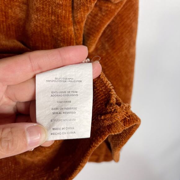 Coco + Jamieson Womens Medium M Rust Orange Chenille V Neck Sweater Pullover - Picture 7 of 8